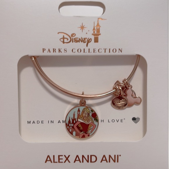 Disney Alex and Ani Rose Gold PRINCESS AURORA SLEEPING BEAUTY Bracelet. - Picture 2 of 5
